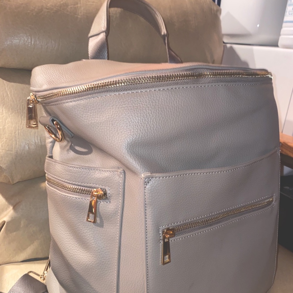 Gray diaper bag